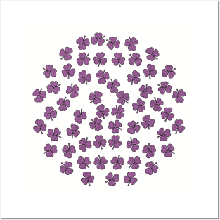 Purple Shamrock For St Patricks Day Posters and Art